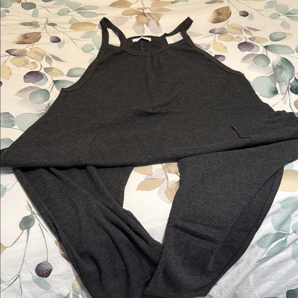 Ces Femme Waffle Knit Charcoal Jumper